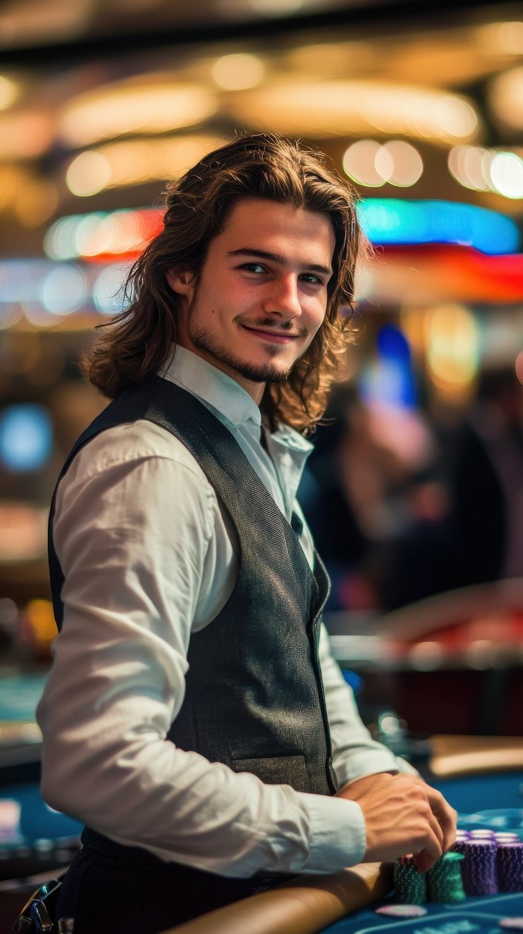 Roulette wheel and betting grid on Spadegaming live table